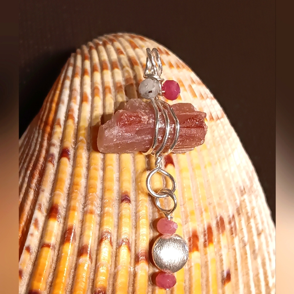 Pink Tourmaline Sterling Silver Pendant - Picture 11 of 14